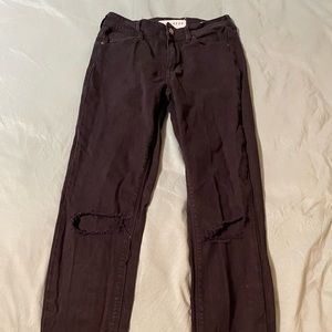 Bullhead black high waist, ankle crop skinny jeans size 0